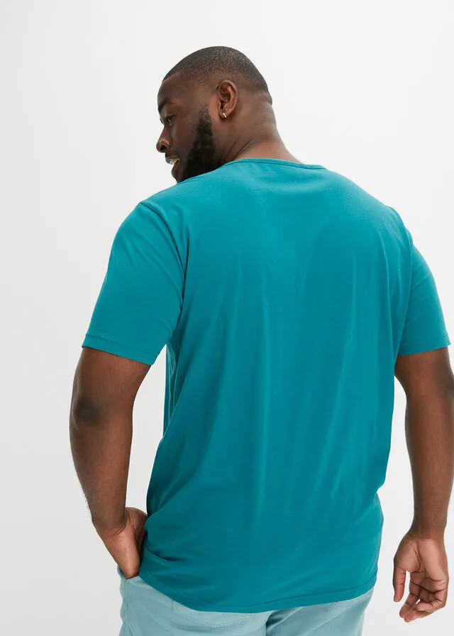 CAMISETA CON CORTE CóMODO (2 UNIDADES) AZUL PETRóLEOBLANCO